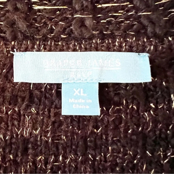 Draper James RSVP Black Gold Metallic Boucle Sweater Blazer Size XL Southern Mom - Picture 3 of 9